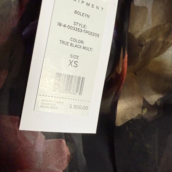 Equipment Femme Boleyn Sheer Silk Blouse True Black Multicolor Floral Size XS - Picture 11 of 11